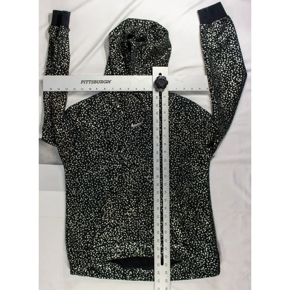 Nike Girls Fleece Hoodie Black w/Gold AOP Size XL